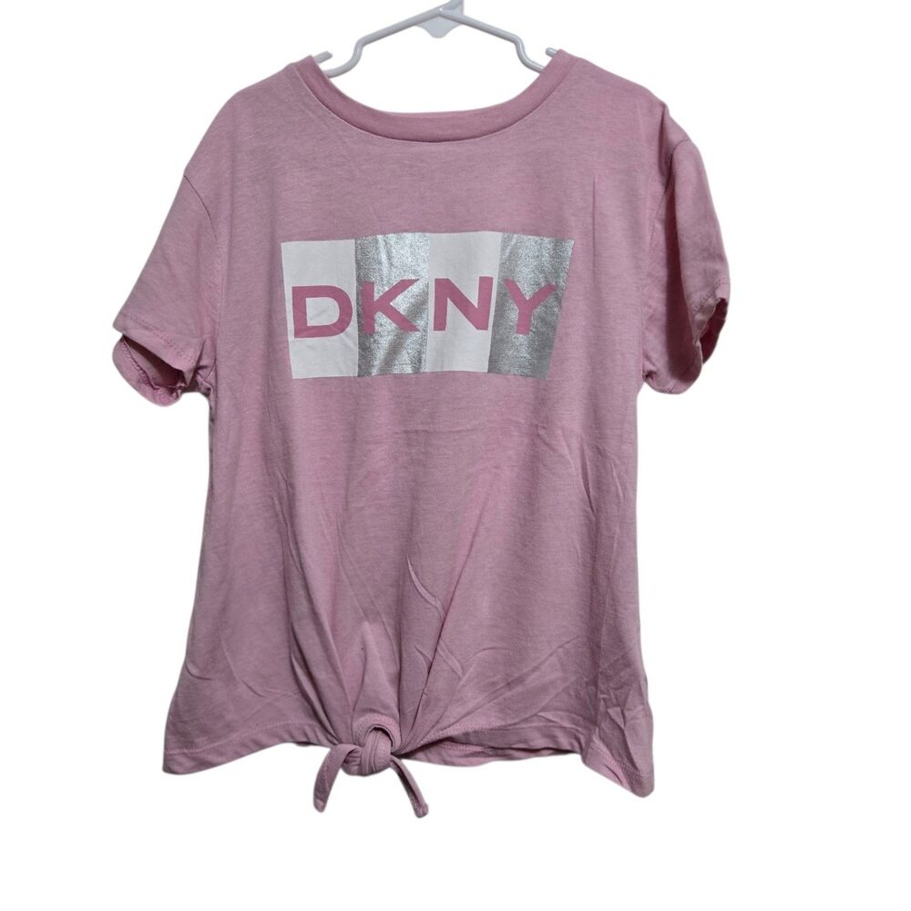 DKNY Girls Logo T-Shirt Pink Size 10 NEW